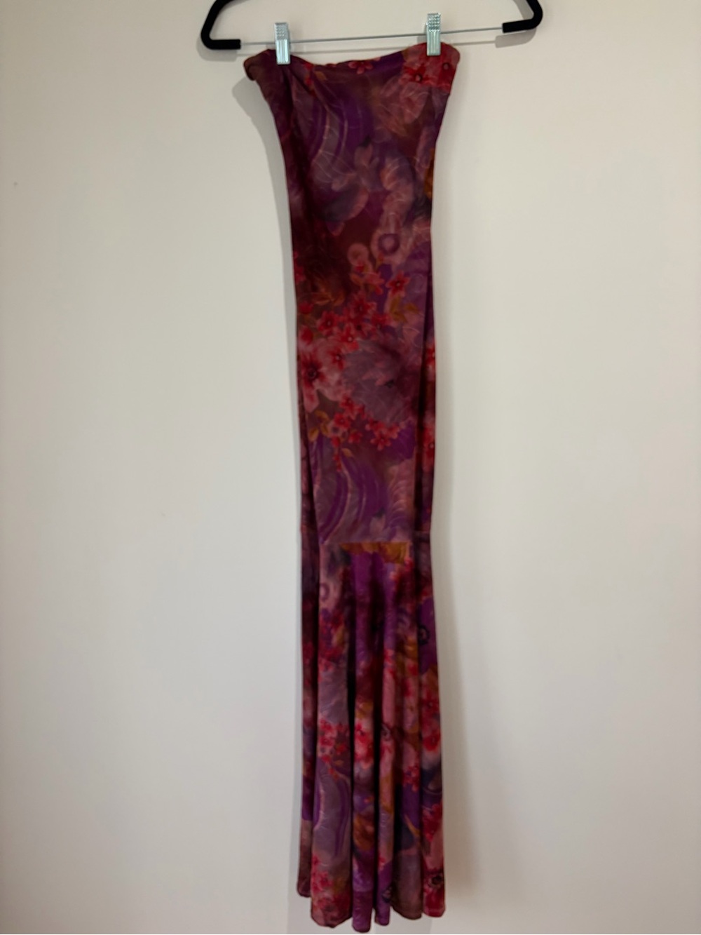 Windsor Strapless Purple and Red Floral Y2K print mermaid dress gown